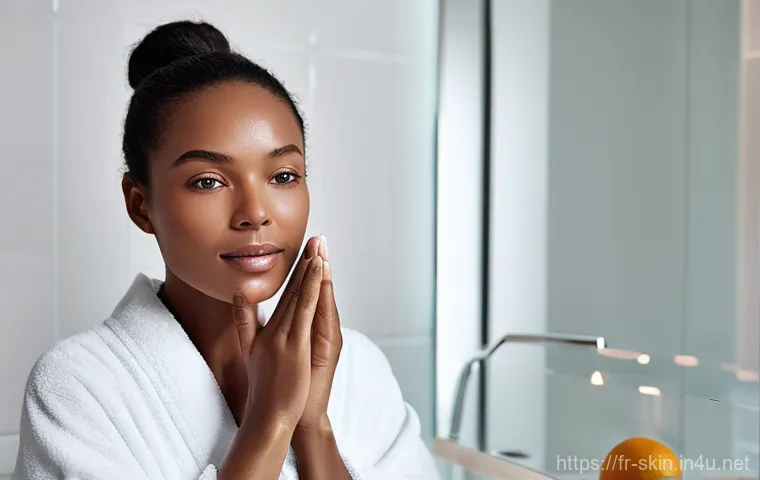 안티폴루션 스킨케어 제품 트렌드 - **Urban Shield: Radiant Skin in the City**
    A sophisticated, diverse woman in her late 30s, with ...