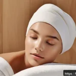 더말로지카 데일리 마이크로폴리언트 성분 분석 - A serene bathroom scene featuring a delicate powdered rice enzyme exfoliant transforming into a soft...
